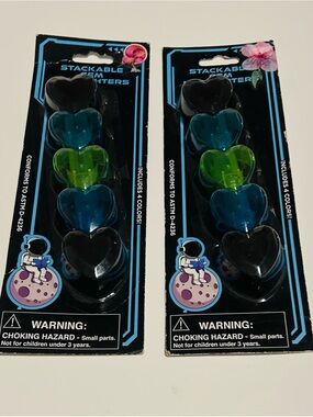 New 2 Stackable Highlighters 5 Mini Highlighters Each Package Heart Shaped